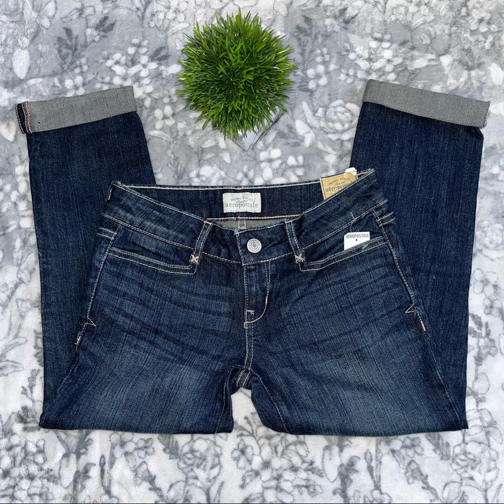 NWT Aeropostale Vintage Low Rise Capri Jeans | Y2K Cropped Denim Capris - Picture 7 of 11